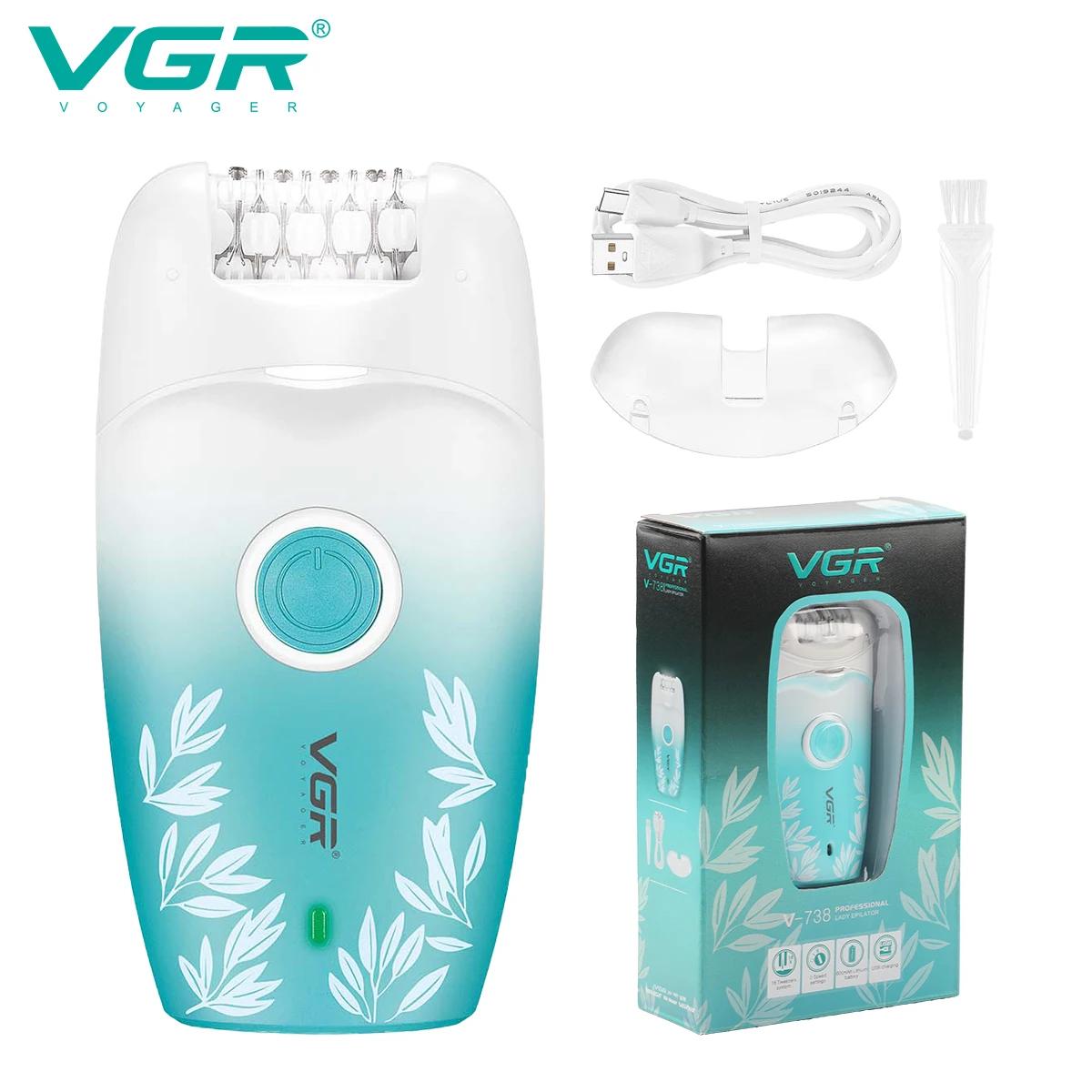 VGR-738 Hair Remover Professional Hair Trimmer Electric Epilator Rechargeable Body Trimmer Portable Trimmer Hair Remover Women