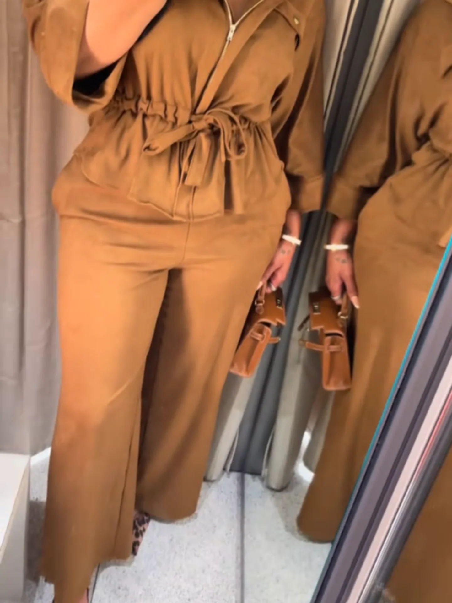 المرأة معطف غير رسمي مجموعة بناطيل رجالي فضفاض سستة الخامس الرقبة الدانتيل يصل الطية الأعلى واسعة الساق بنطلون دعوى الصيف سيدة 2 قطعة وتتسابق