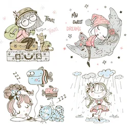 Cute Cartoon Little Girls Clear Stamp for DIY Scrapbooking Card Making Clear Stamps Craft Supplies Silicone Seals Scrapbook