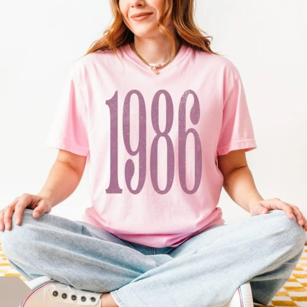 T-Shirt zum 40. Geburtstag, Geburtsjahr 1986, minimalistisches T-Shirt zum 1986. Geburtstag, T-Shirt für beste Freunde, Geburtstagsgeschenk, T-Shirt für Männer und Frauen, lässige Oberteile