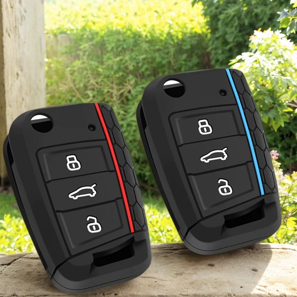 silicone key case cover for Skoda Octavia Fabia Rapid kodiaq for VW golf 7 POLO T-Cross T-Roc T6.1 touran Tiguan Seat Ibiza leon