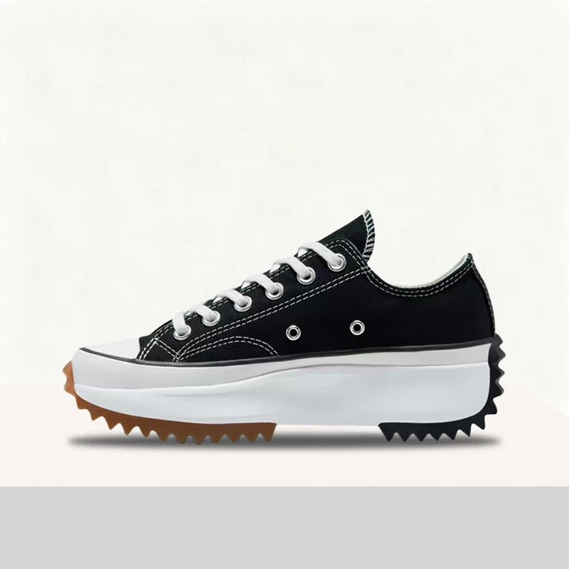 Converse RunStar Hike Unisex Black Low-Top Canvas Sneakers – Round-Toe Lace-Up Non-Slip Durable Sole & Comfortable Fit 168816C