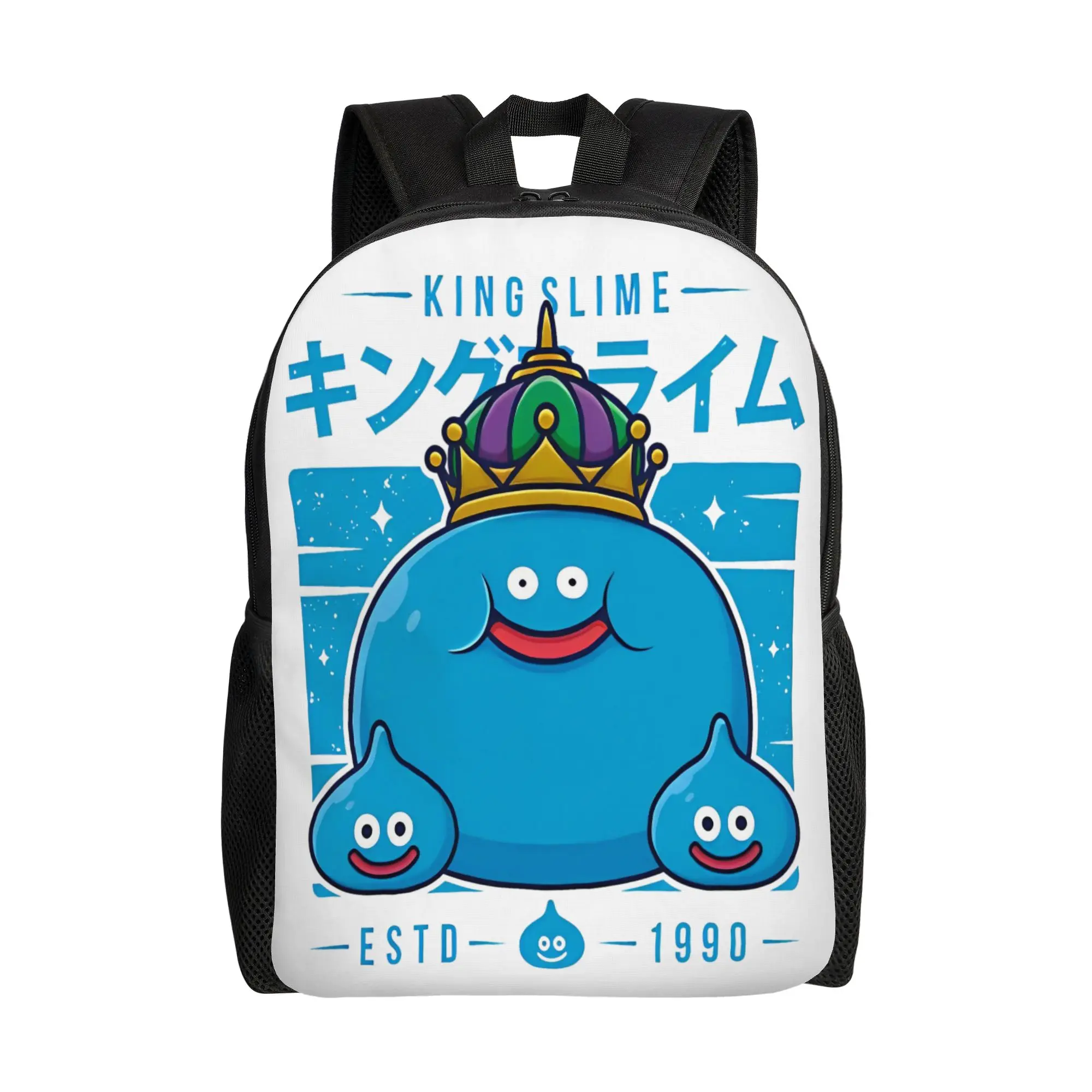 Dragon Quest King Slime Backpack  Style Backpacks Boy Girl University Pattern High School Bags Designer Rucksack