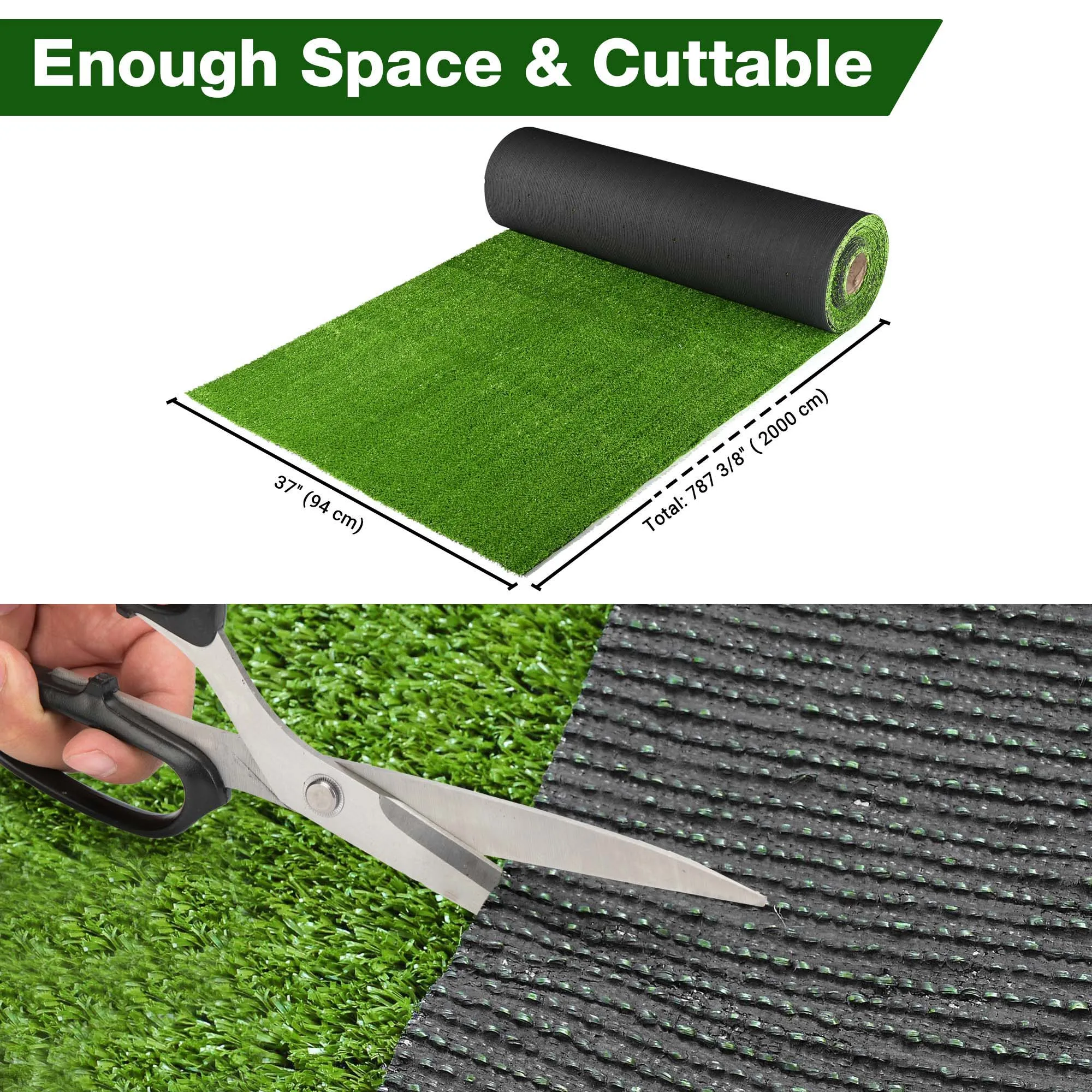 

Realistic Synthetic Artificial Grass Mat 65x 3ft with 3/8" grass blades height Indoor Outdoor Garden Lawn Landscape Turf