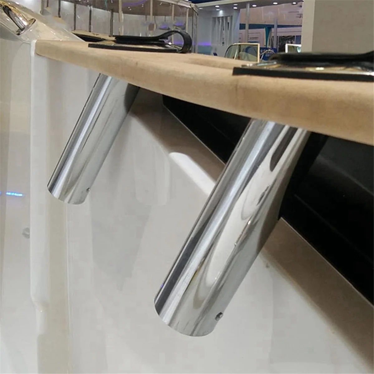 ABNJ 2 قطعة حامل قضيب الصيد البحري من الفولاذ المقاوم للصدأ 15 درجة مع غطاء PVC والأنبوب الداخلي والغسالة