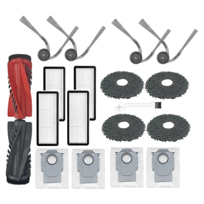 Replacement Parts For Roborock Qrevo Curve P20 Pro Robot Vacuum Attachments Main Side Brushes Dust Bags Mop Pads Filters