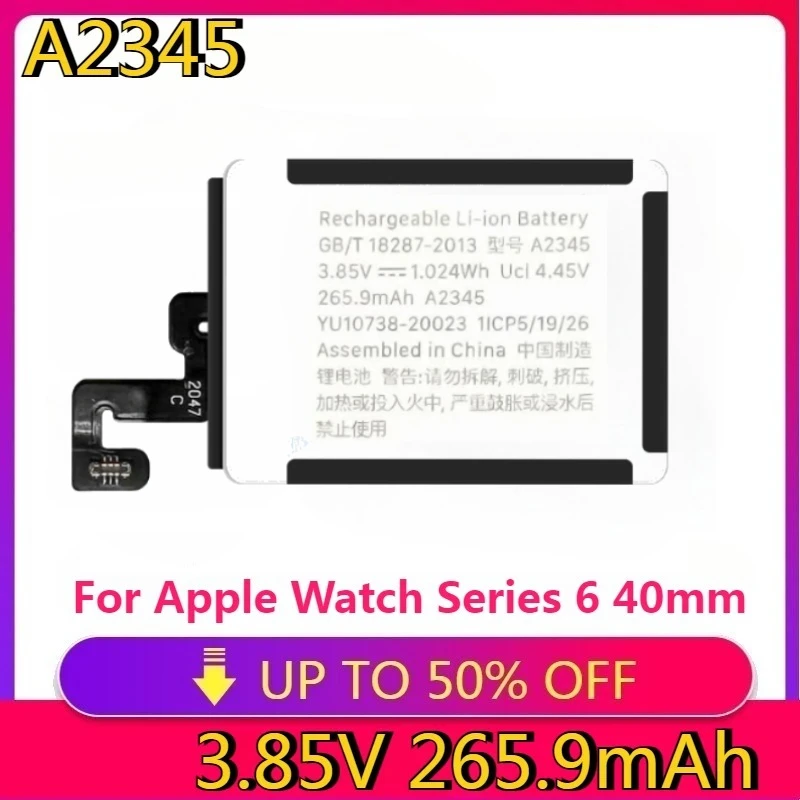 

New High quality Replacement Battery For Apple Watch Series 6 40mm A2345 High Quality 265.9mAh Watch Battery
