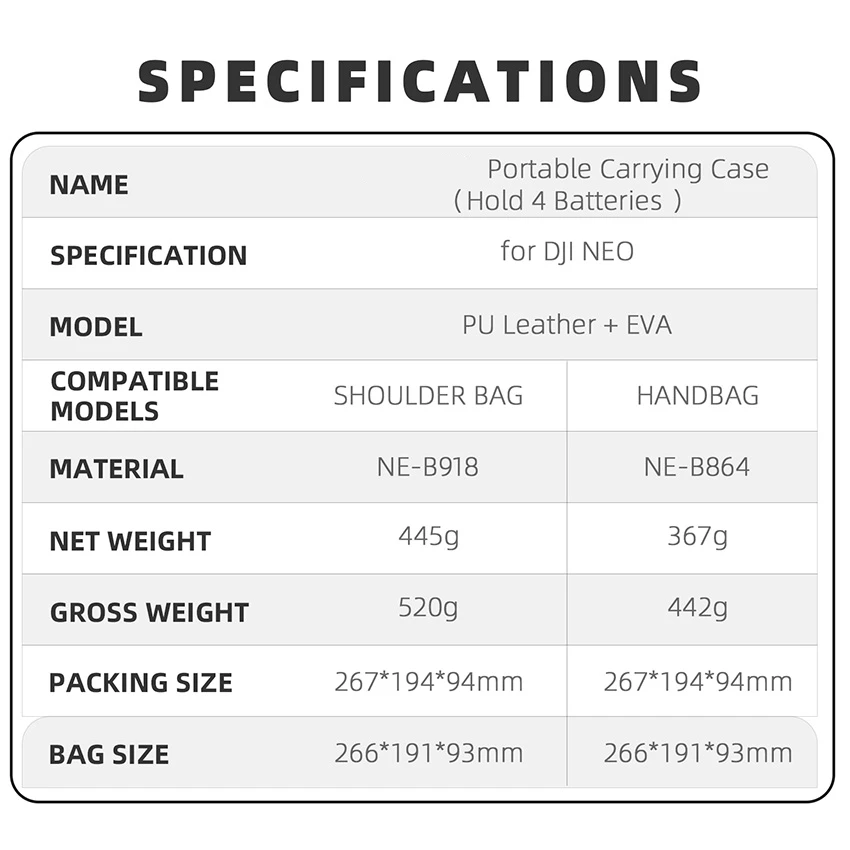 Сумка для хранения DJI Neo, портативная автономная сумка, ручной чехол для Neo, противоударная сумка Eva, аксессуары для дронов