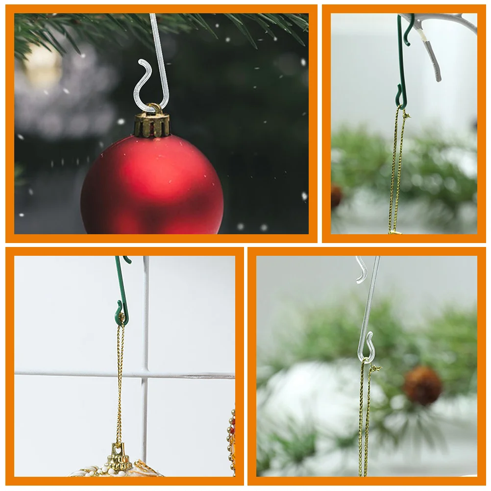 100 Pcs Christmas Ball S-shaped Small Hook Tree Hanging Hooks Outdoor Decorations Plastic Hangers Accessories