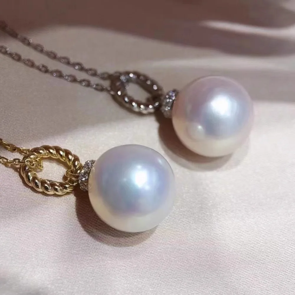 5 قطع من إكسسوارات اللؤلؤ ذاتية الصنع 925 فضية، حامل قلادة فارغ، قلادة قلادة من الفضة الذهبية العصرية، مع شريط دائري 9-14 مم