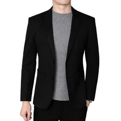 Blazer Fashion Business Handsome Gentleman Korean Version of British Style Casual Slim Solid Color Wedding Work Woolen Blazer