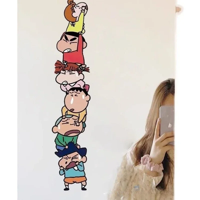 Cartoon Leuke Crayon Shin-chan Stickers Vensterglas Deur Woonkamer Schuifdeur Anti-collision Herinnering Stickers Groothandel