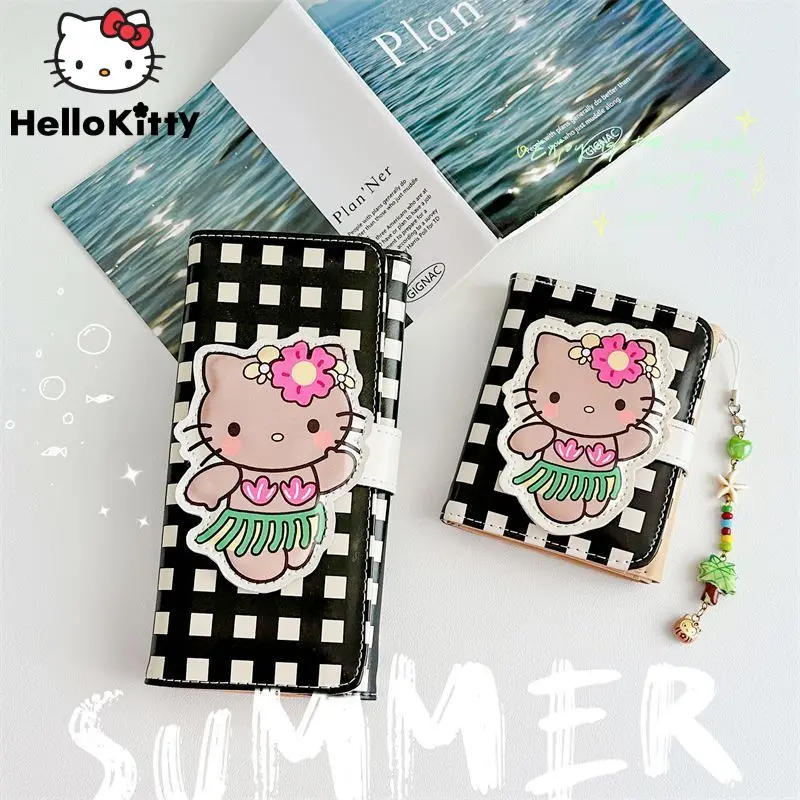 Sanrio Hello Kitty Trend Multi Functional Wallet Cute Cartoon Pattern Printed Fashion Wallet Sweet Y2k Girl Student Kawaii Purse