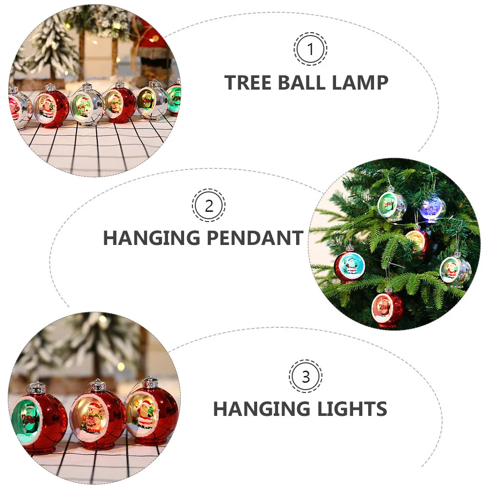 

3Pcs Christmas Tree Ball Lamp Pendant Hollow Hanging Lights Festival Ornaments Hanging Lights Ball Lamp Ornament