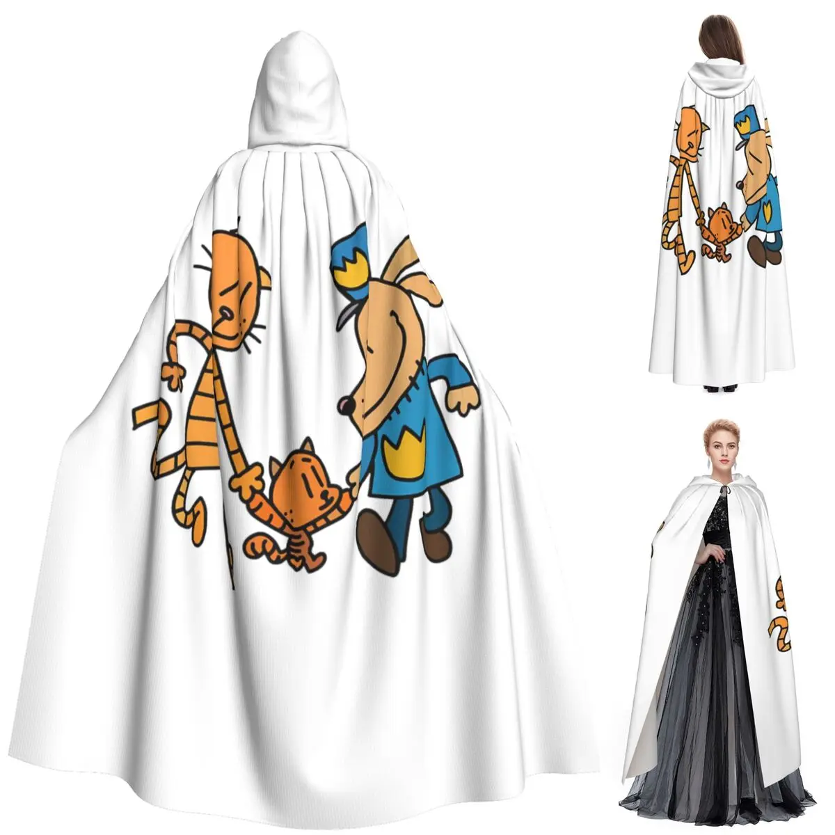 

Человек-собака, Lil Petey и Big Petey Fan Art Длинный плащ с капюшоном Ведьма Средневековый костюм Косплей Накидка Хэллоуин Вампир Взрослый унисекс