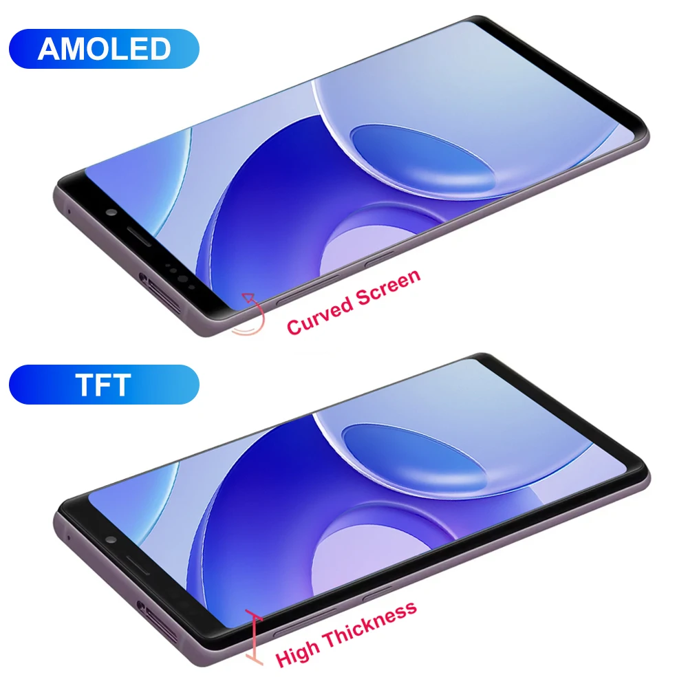 Amoled nota 9 n960 n960f montagem de tela para samsung galaxy note9 display lcd digitador da tela toque com peça substituição quadro