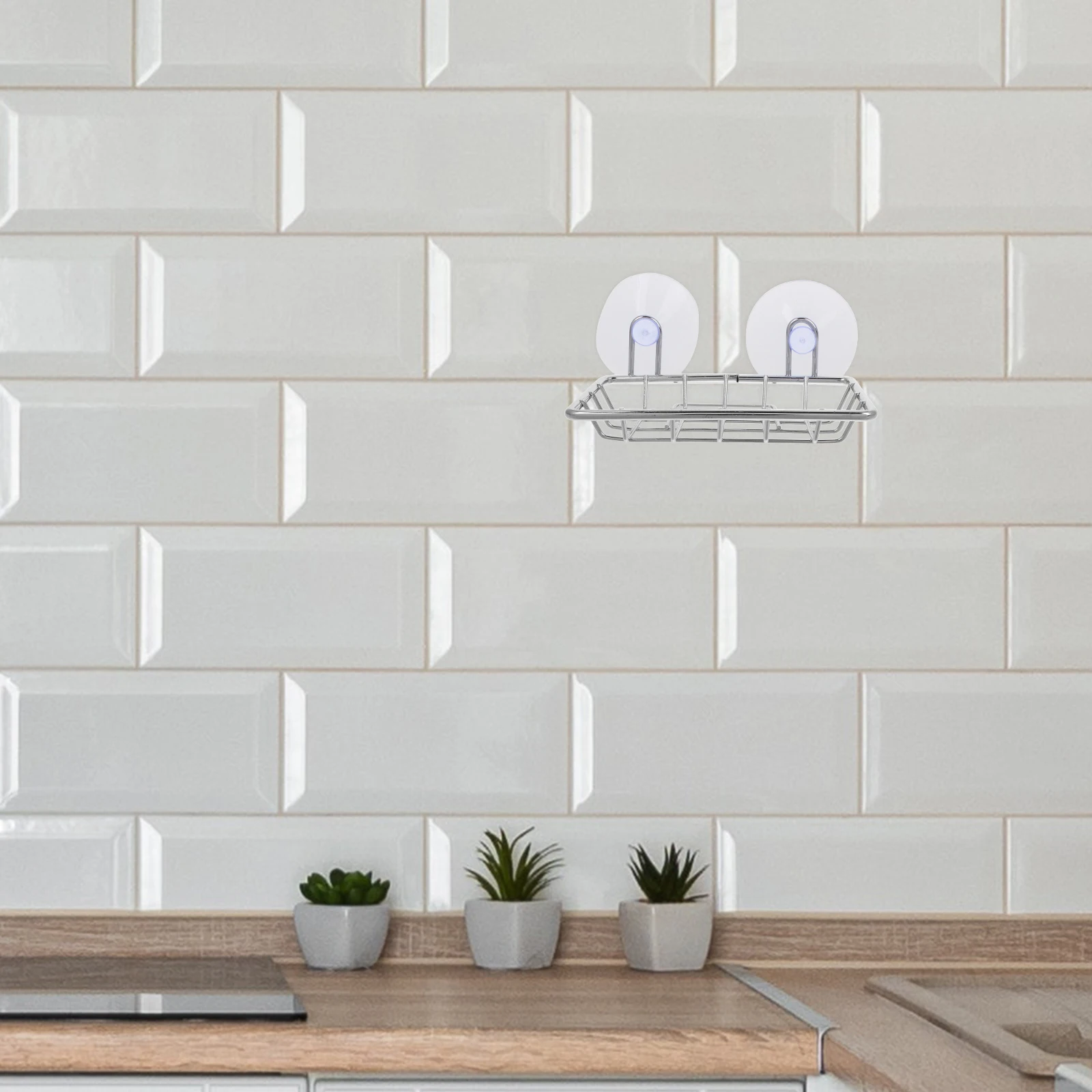 

Suction Cup Rack Sponge Holder Creative Bathroom Cleaning Drain Metal Storage Sucker