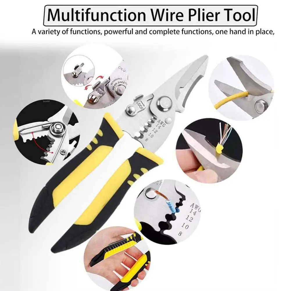 Wire Stripping Pliers Multifunctional Electrician Special Tool Cable Stripping Wire Repair Pliers Pliers Cable Multi-tools U6J2