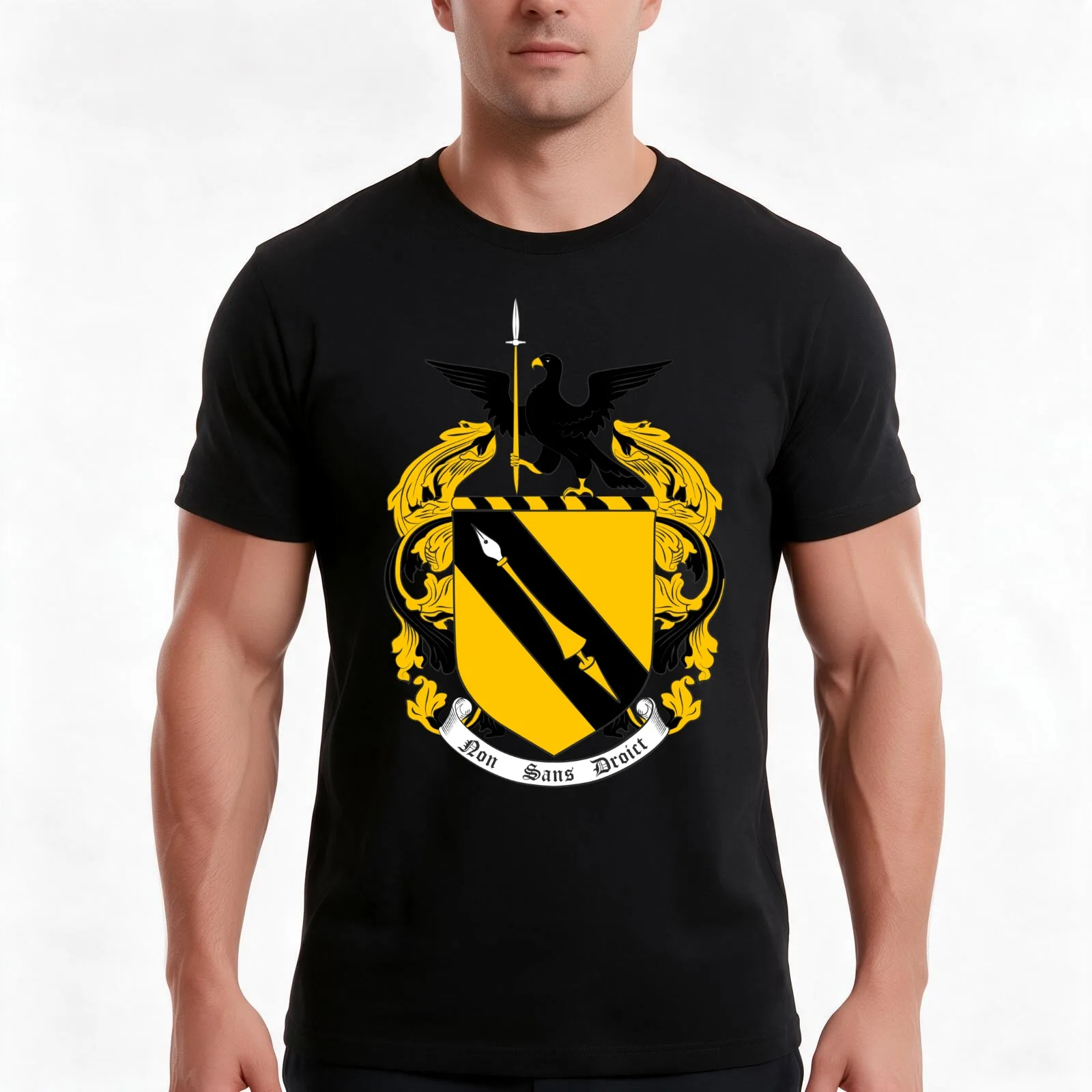 Shakespeare Coat of Arms T-Shirt, Summer Casual Cotton Tee, Oversized Streetwear Tops, Vintage Graphic Print, Unisex Men Women