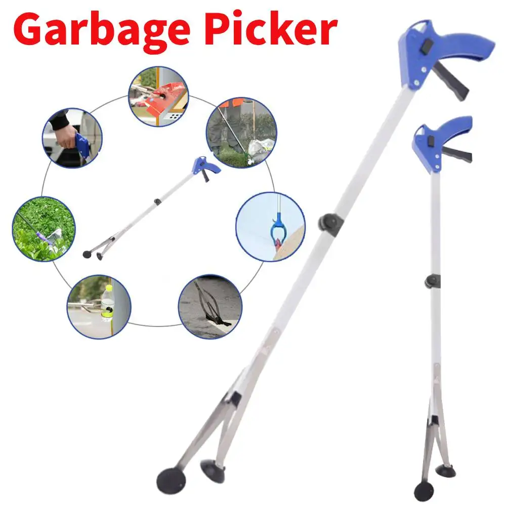 Waste Leaves Pick Trash Grabber Aluminum Alloy Strong Rubber Suction Cups Reacher Grabber Tool for Indoor/Outdoor/Workplace/Home