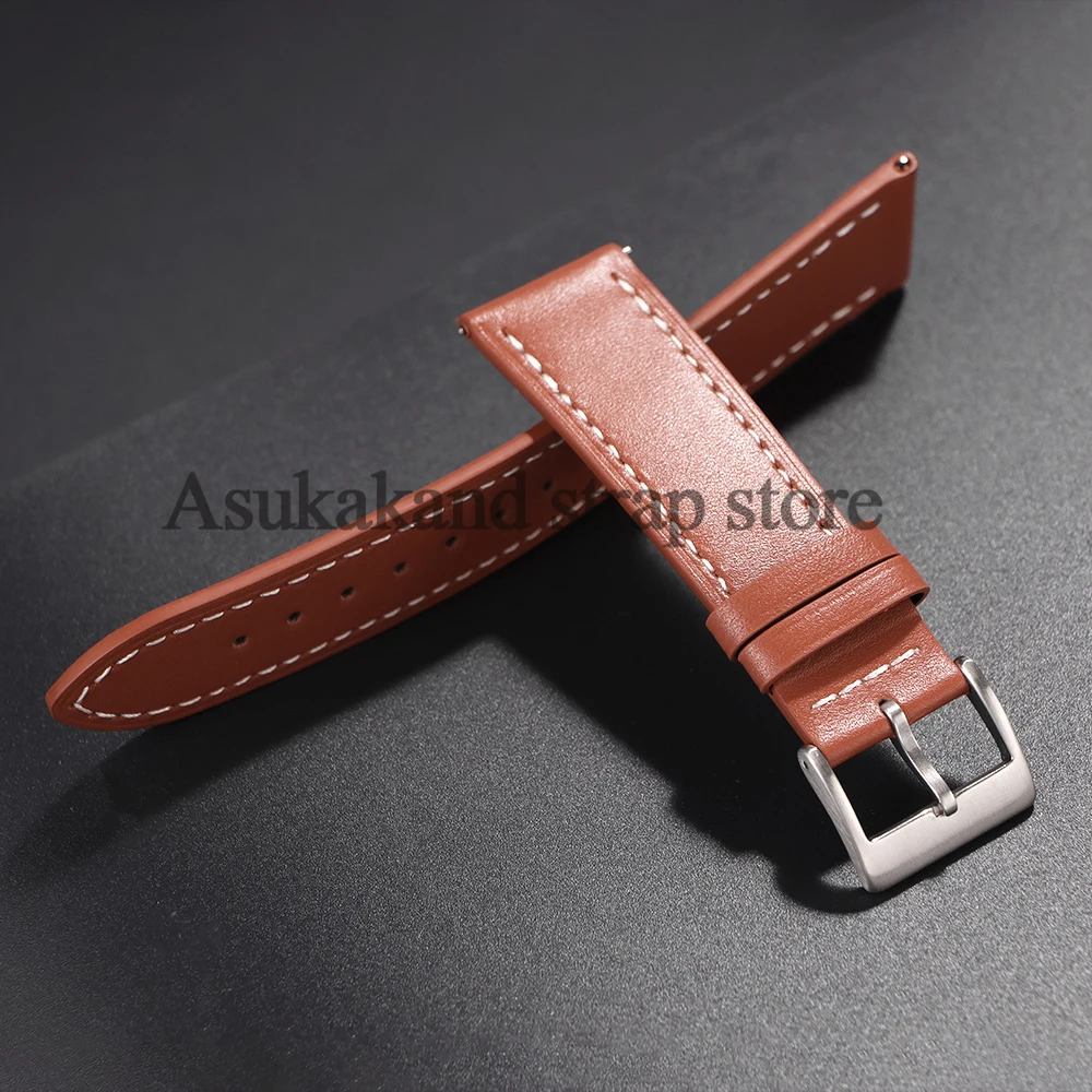 Pulseira de couro de liberação rápida, 18mm 20mm 22mm 24mm, para seiko, samsung galaxy watch 7/6/5, pulseira de relógio com homens e mulheres