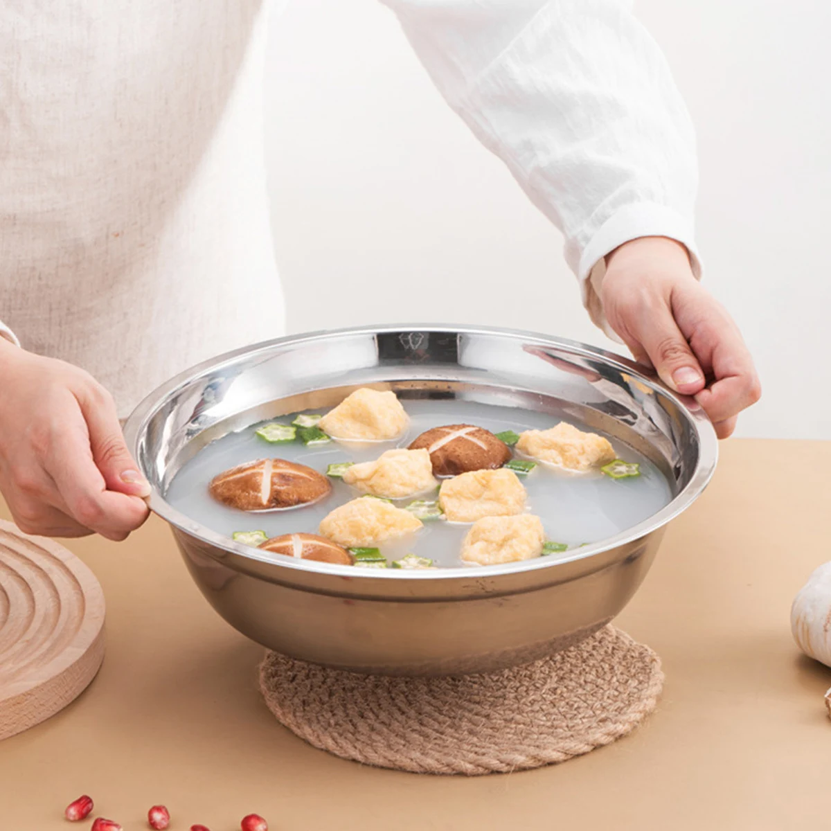 Roestvrijstalen schijf Snack Dienblad Zilver Voor Pasta Barbecue Ronde Borden Grote Ronde Kom Banketbord Voedsel Kind