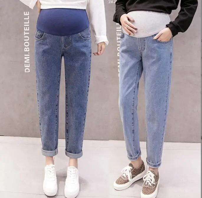 Seksowne zimowe dżinsy spodnie ciążowe obcisłe odzież dla ciężarnych damskie wiosenne spodnie ciążowe damskie spodnie w ciąży