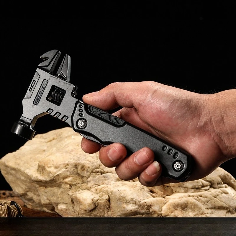 

Outdoor Cutters EDC Tool Black Multifunctional Movable Live Wrench Combination Universal Folding Hammer Pliers