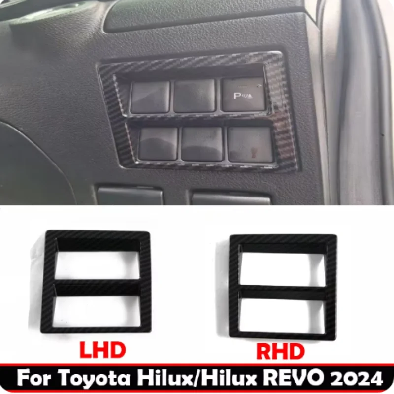 L/RHD For Toyota Hilux/Hilux REVO 2024 front driver control Cover Headlamps Adjustment hold P Switch cover interior accessories