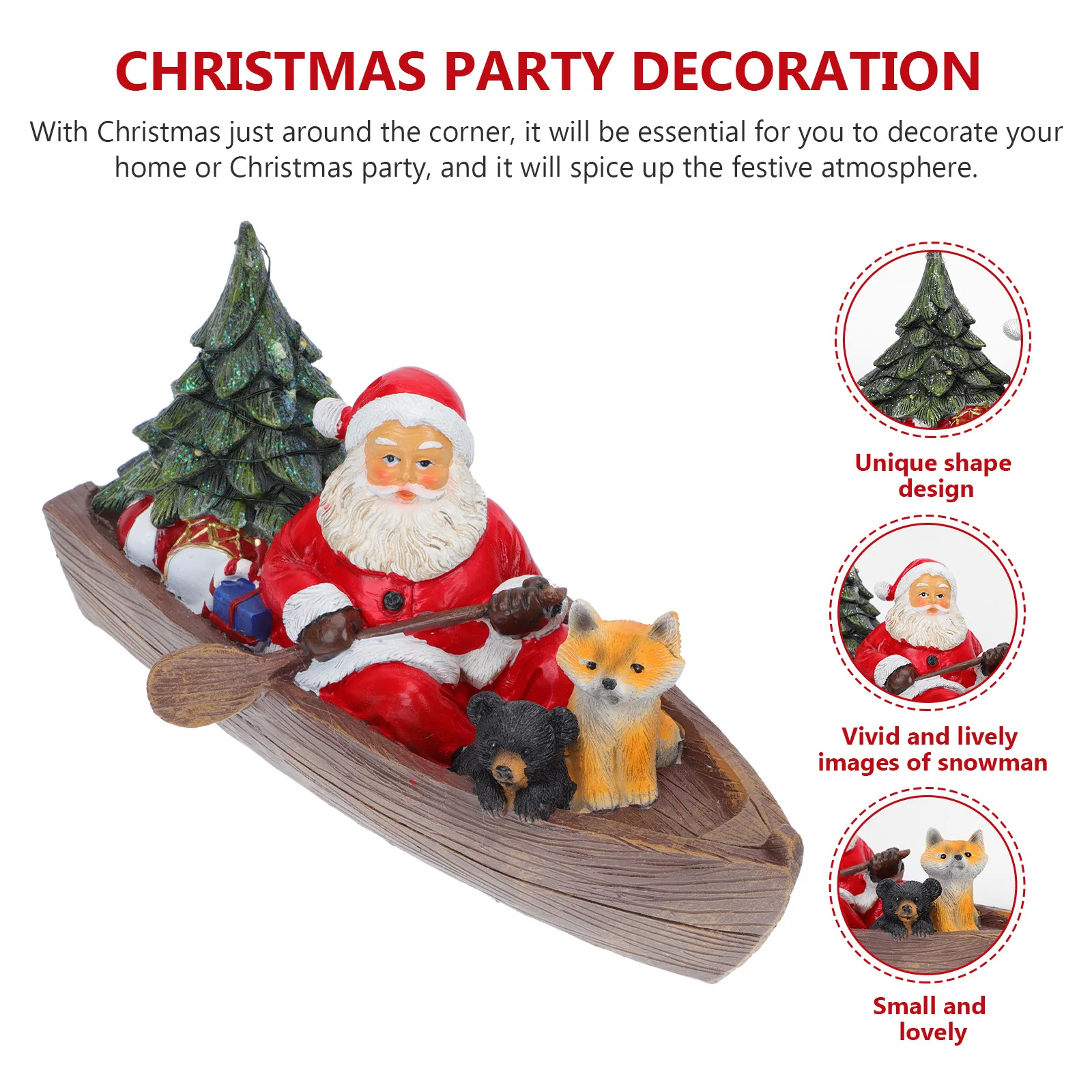 

1Pcs Santa Claus Resin Christmas Ornament Creative Luminous Xmas Desktop Decoration Festive Party Decor Home Tabletop Adornment