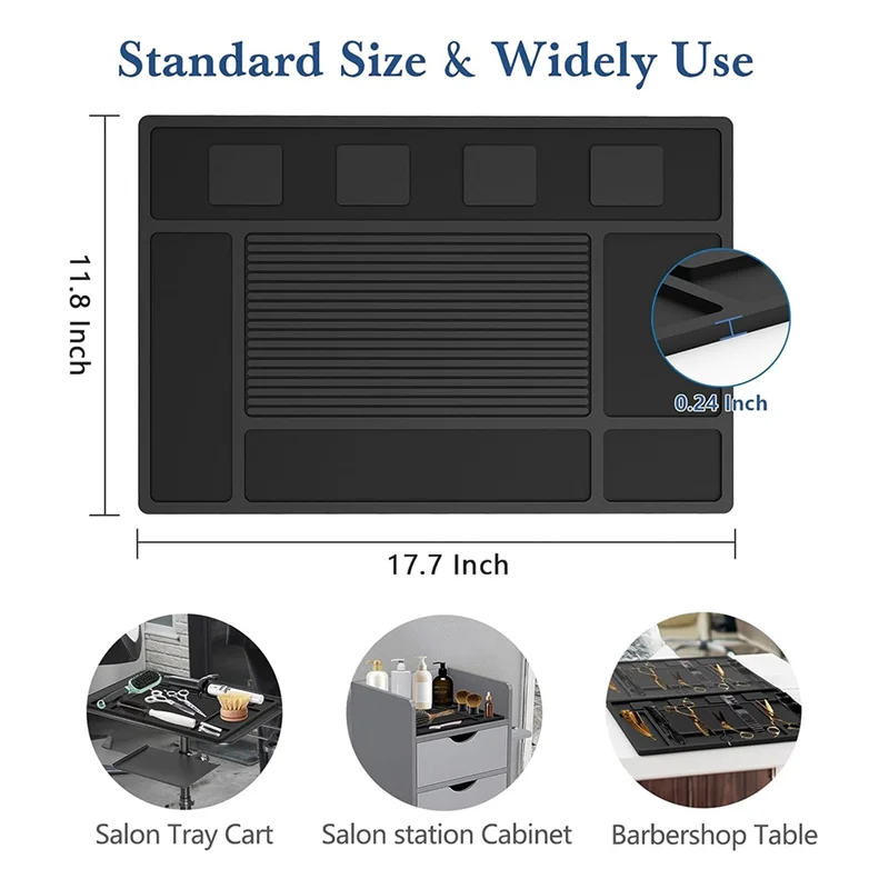 M-Modern-For Salon لمحطة أدوات الحلاق المنظم حصيرة المغناطيسي ل كليبرز، متجر أداة التجميل مع 4 فتحات