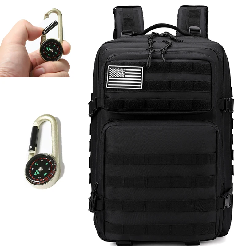 

SportsHikingBagCampingDoubleShoulderBag Multifunctional Large Capacity Assault BagGive a compass
