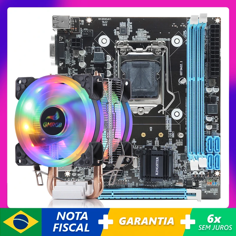 H81 Motherboard LGA1150 Support DDR3 RAM 16GB M-ATX USB2.0 SATA3.0 VGA Dual Channels Memory GMRGB 3pin Efficient CPU Cooler Fan