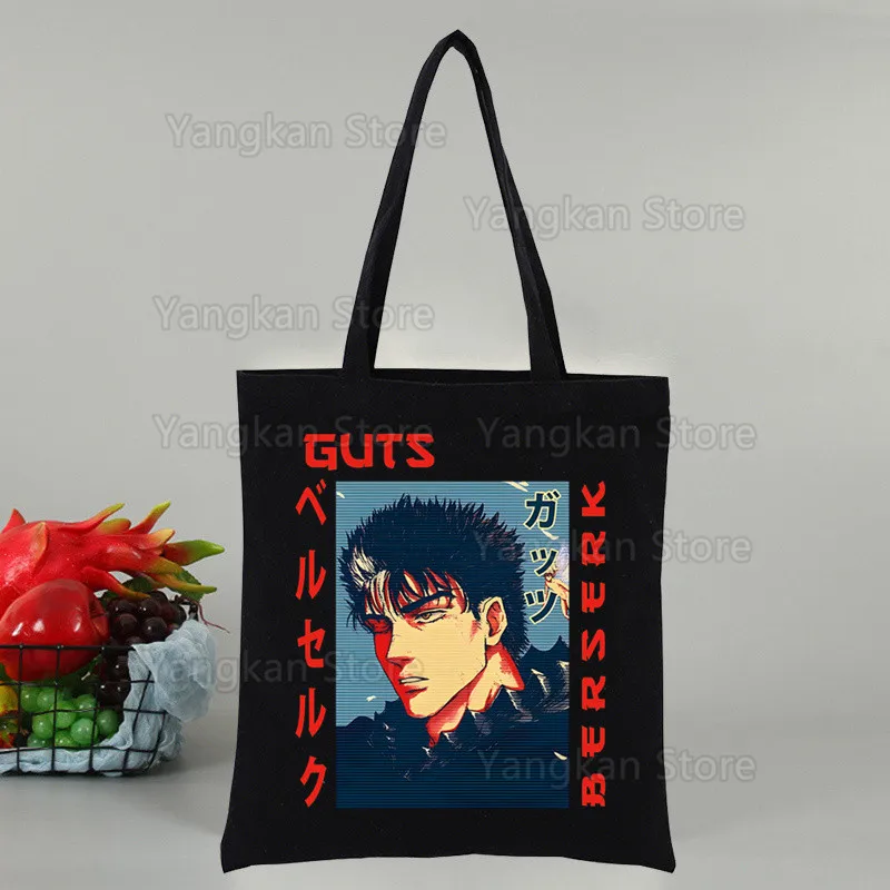 اليابان أنيمي الشجاعة حقائب من القماش المتسوق حقيبة كتف المرأة مصمم حقائب اليد حقيبة تسوق عادية البقالة للتخصيص