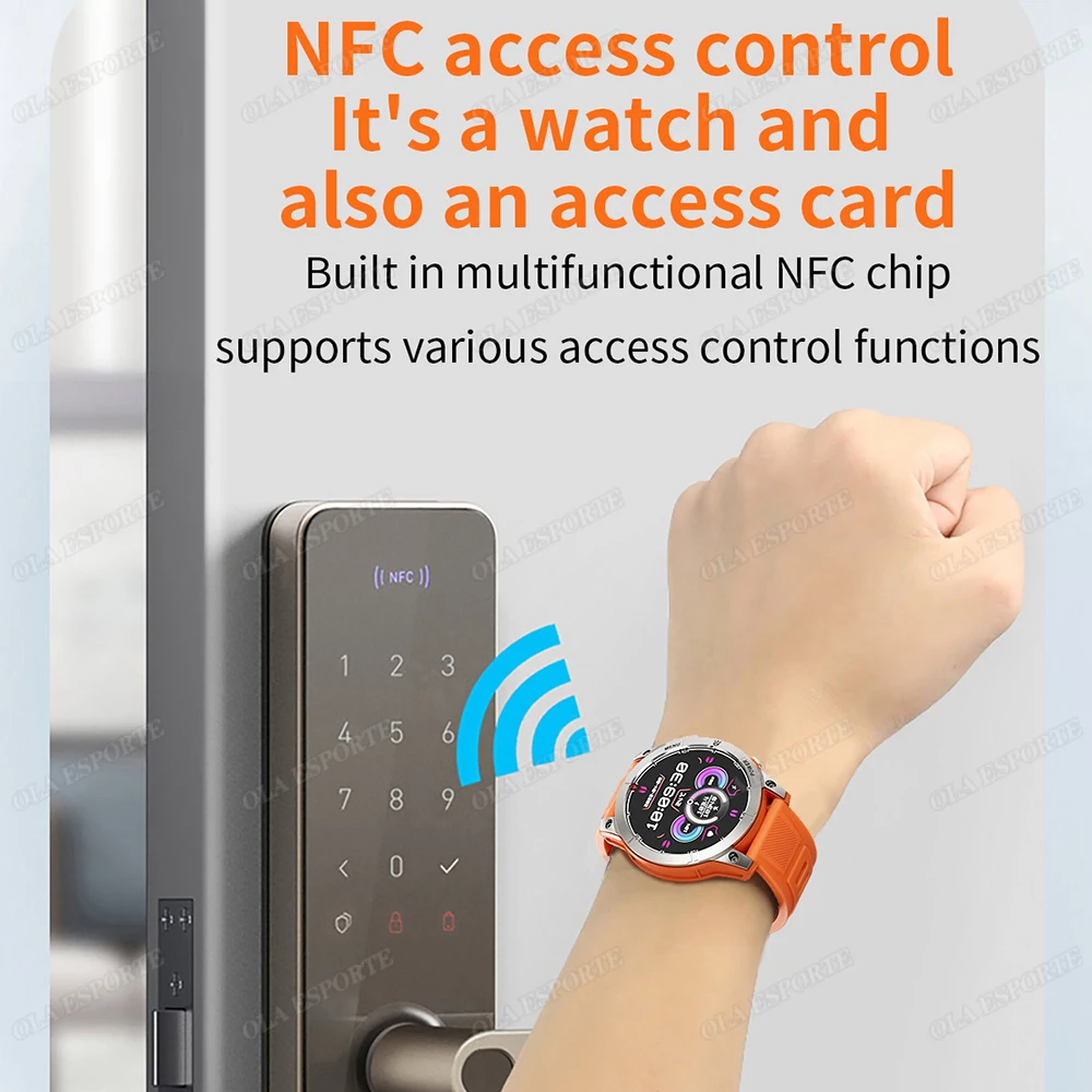 Nuovo GPS Smartwatch Militare Da Uomo Schermo Amoled Torcia Elettrica Monitor di Salute Impermeabile Frequenza Cardiaca Chiamata SmartWatch Da Esterno NFC Donne