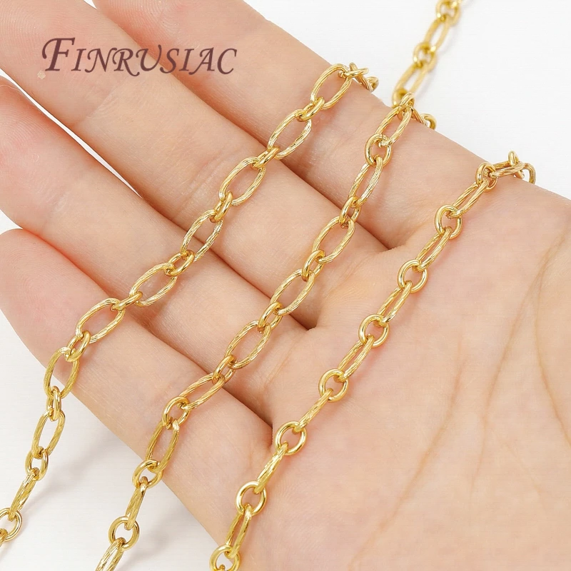 0,5–1 Meter 18 Karat vergoldete Ketten, DIY-Halsketten-Zubehör, dekorative Kette für Schmuckherstellungszubehör, große Ketten im Großhandel – Detail 21