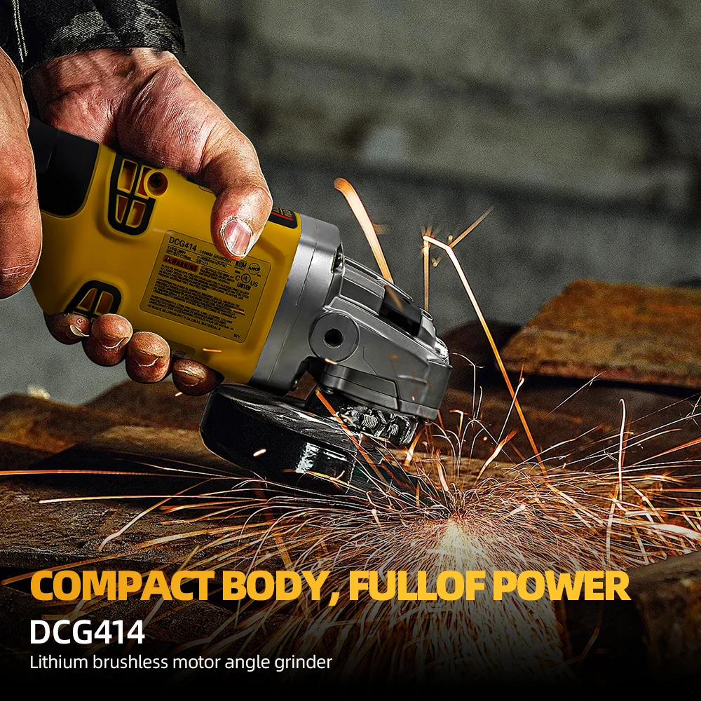 DeWalt 20V バッテリー DCG414 125 ミリメートル 100 ミリメートル 150 ミリメートルブラシレスアングルグラインダーコードレス切断機金属研削研磨電動工具