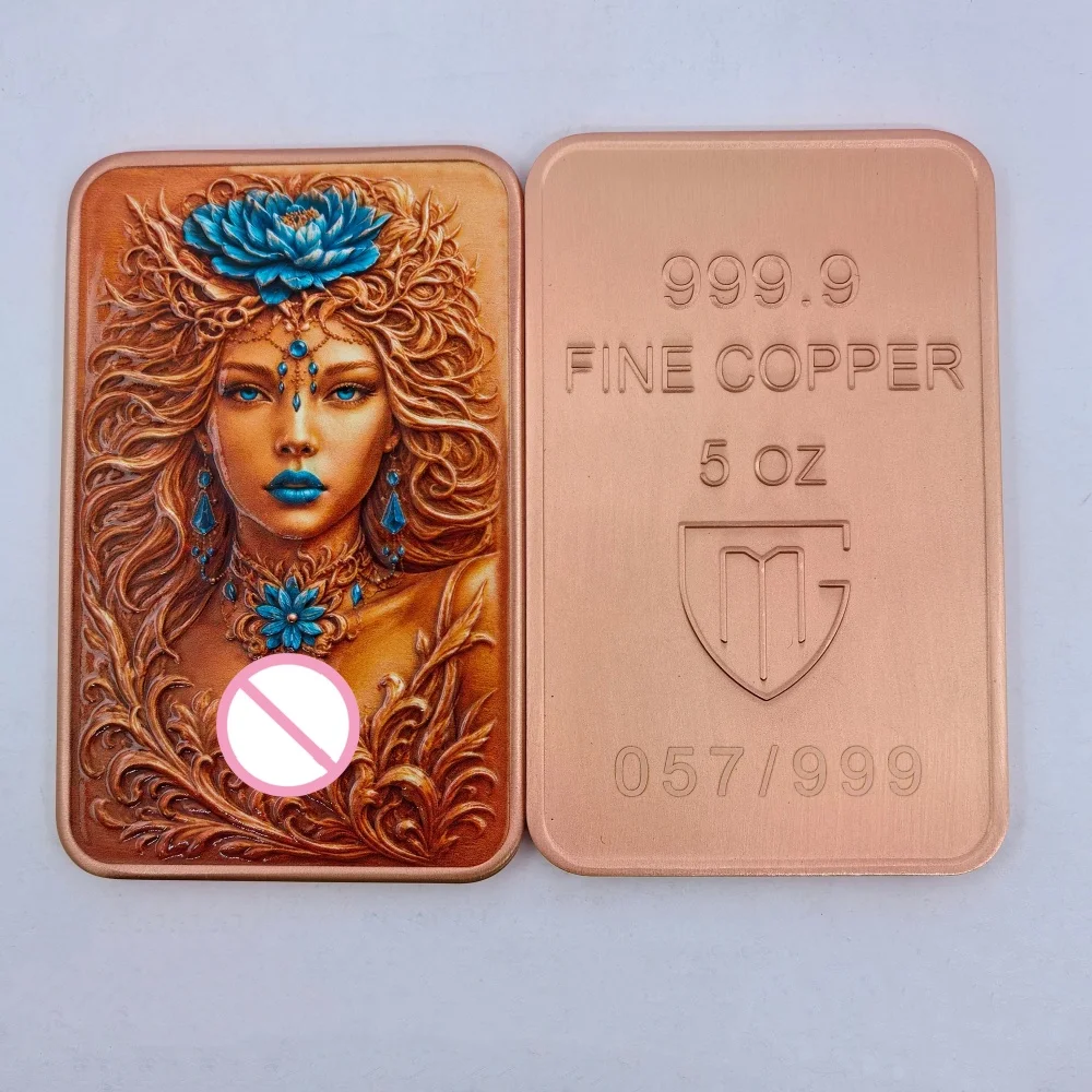 4 Designs Fantasy Forest Goddess 5 OZ .999 Fine Copper Commemorative Bar Mythical Character Elf Lady Beauty Collectible Gift