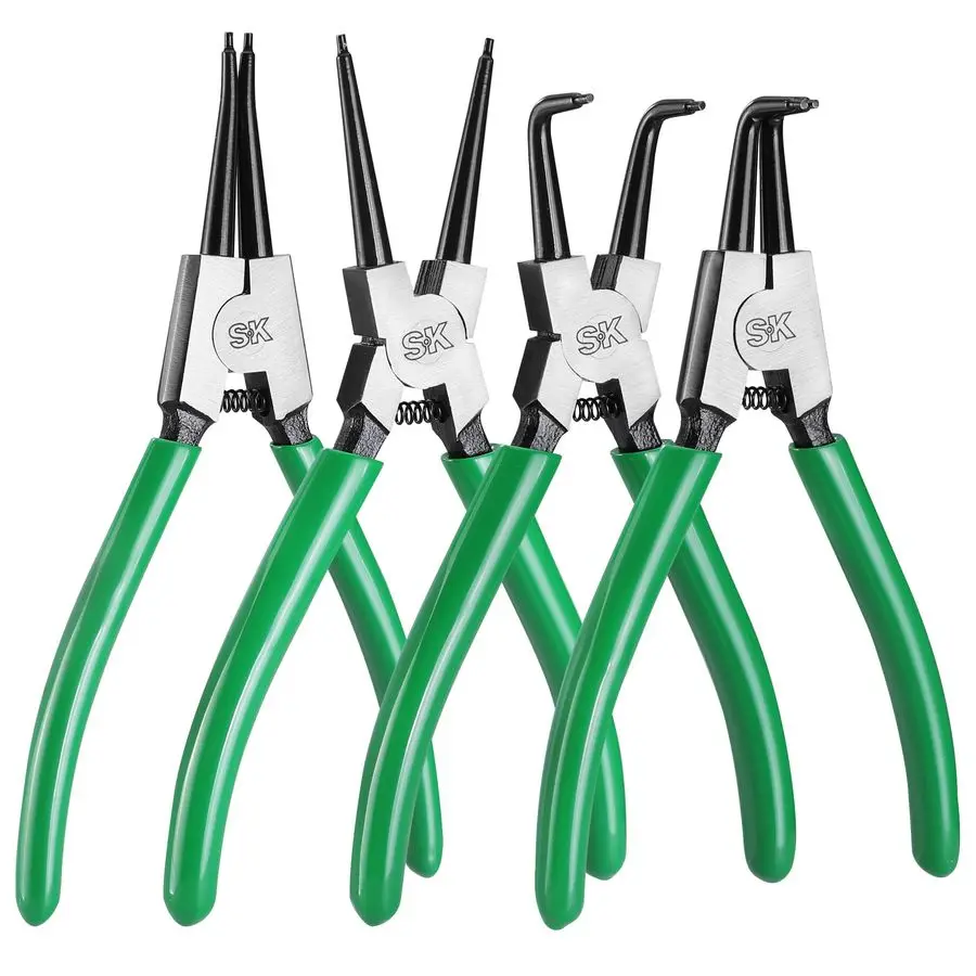 

4Piece Snap Ring Pliers Set, 7Inch Internal External Circlip Pliers with Straight Bent Jaw, Tip Diameter 0.07, Premium CRV Steel