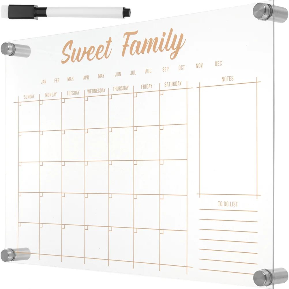 

1 set 1 Set Multifunctional Acrylic Message Board Erasable Weekly Plan Display For Office School Students Note Board Decorative