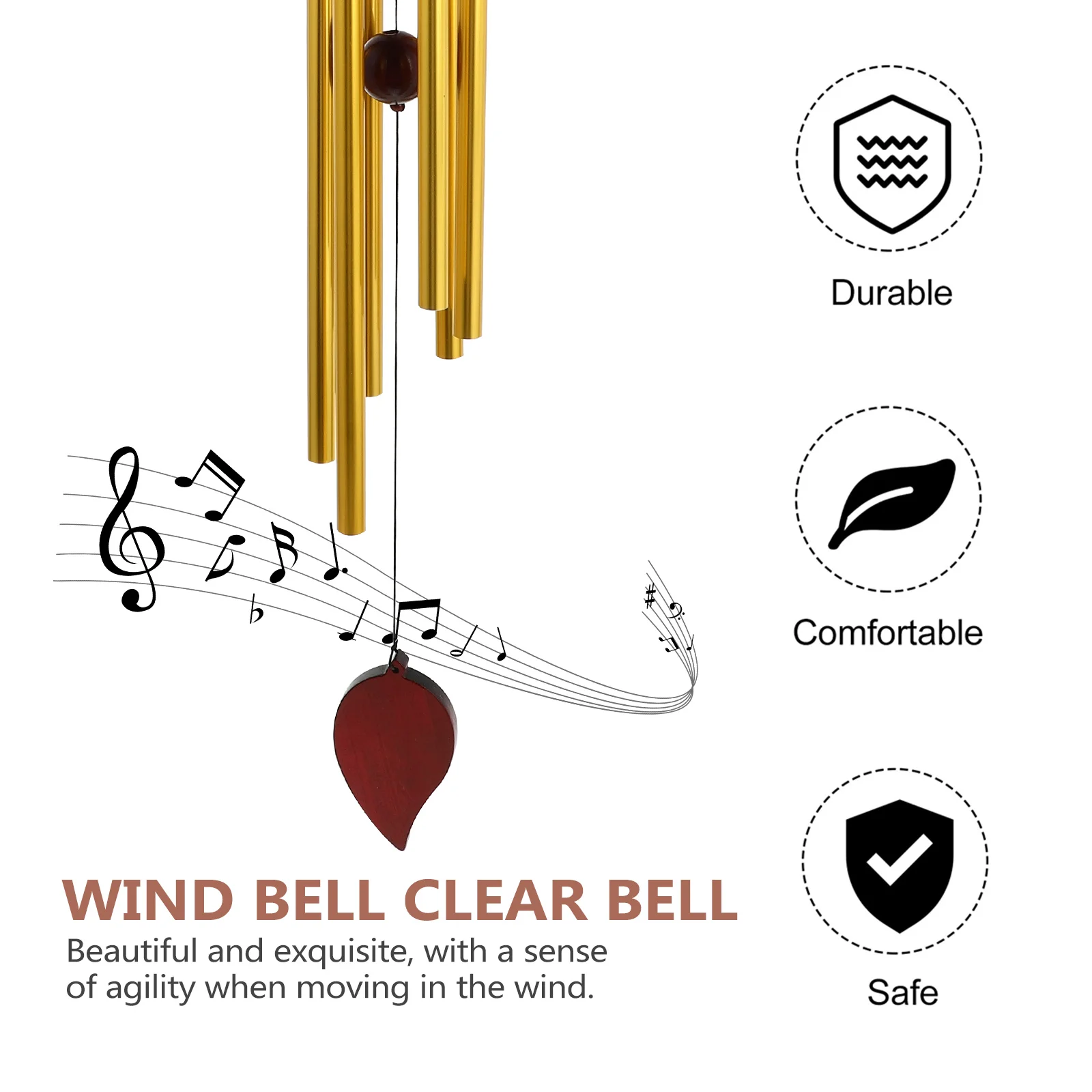 

1pc Wooden Metal Wind Chime For Home Decor Living Room Bedroom Window Garden Outdoor Party Decoration Wind Bell Hanging Ornament