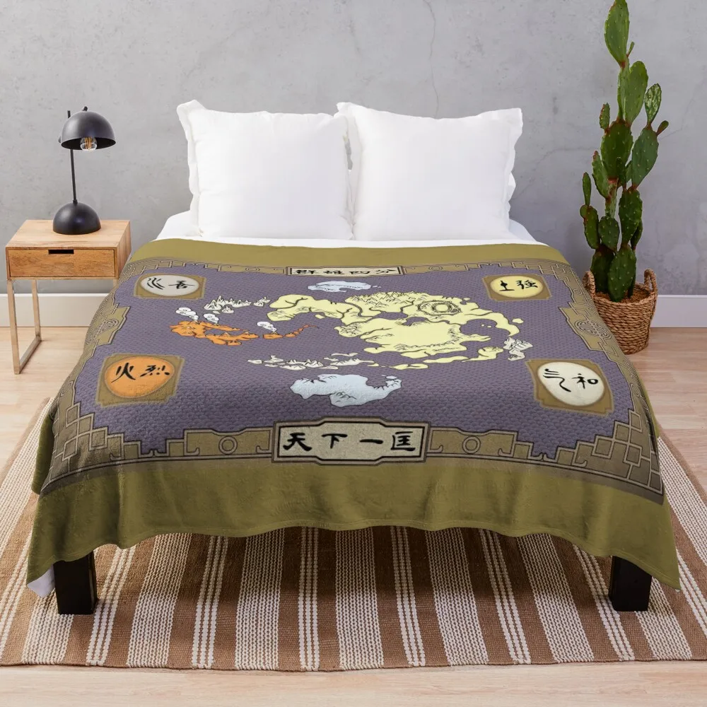 

Avatar Map Colored Throw Blanket for winter Decorative Sofas Luxury Thicken Plush Blankets