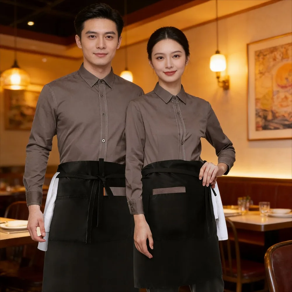 

Black Waterproof Waiter Half Apron Stain Resistant Adjustable Comfortable for Hotel Restaurant Kitchen Work Essential