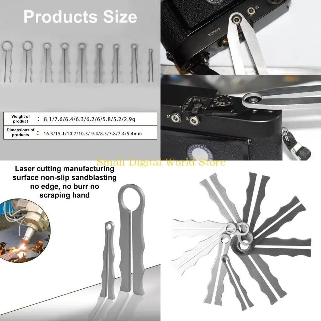 

77UB 9Pcs Camera Repair Instruments Removal Repair Wrench Clamp Tool Flashing Socket Spanner Camera Maintenance Tools