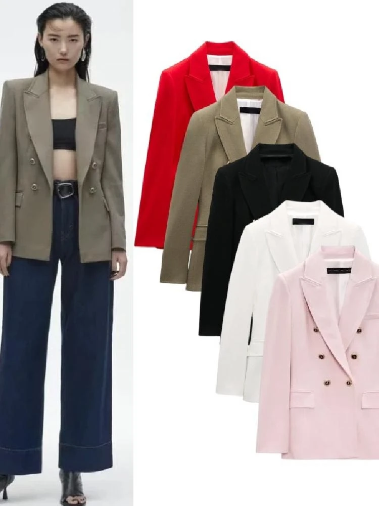 

Облегающий двубортный универсальный женский костюм из тюэта, модный повседневный длинный светящийся цвет на пуговицах