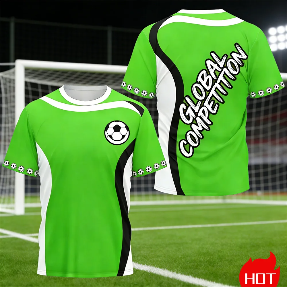 

Summer Men's Football T-shirt 3D football print round neck T-shirt Quick drying jersey new breathable sports T-shirt Men clothes