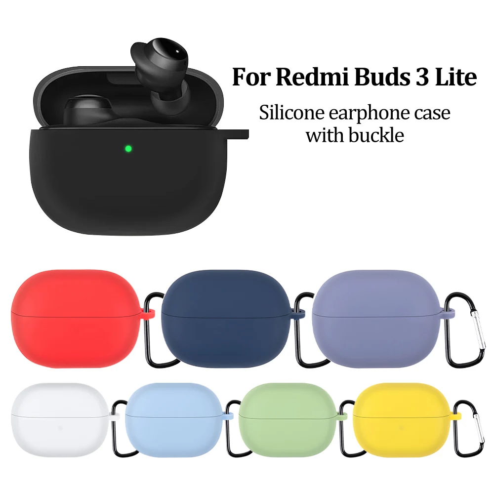 Funda protectora de silicona líquida para Xiaomi Redmi Buds 3 Lite, cubierta suave y delgada de Color caramelo para auriculares Redmi Buds3 Lite set