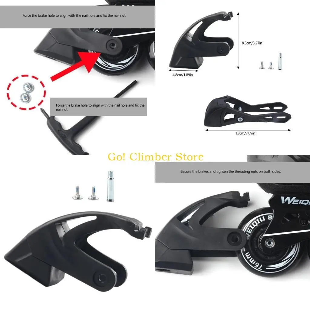 

Q84C 1PC Skating Safety Trabrame Universals Universalling Roller Skate тормозные колодки подстроенные тормоза Блок Блок Блок