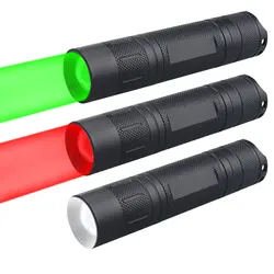 Mini Green/Red/White XPE LED LED Flashlight Multi-function 1 File Mode Lamp Adjust Focus Tactical Hunting Torch