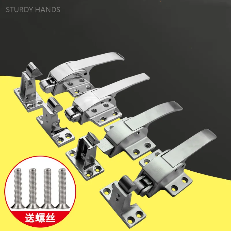 Stainless Steel Oven Door Lock Cold Storage Door Handle Lock Oven Adjustable Handle Electric Box Handle Buckle Hardware Tools